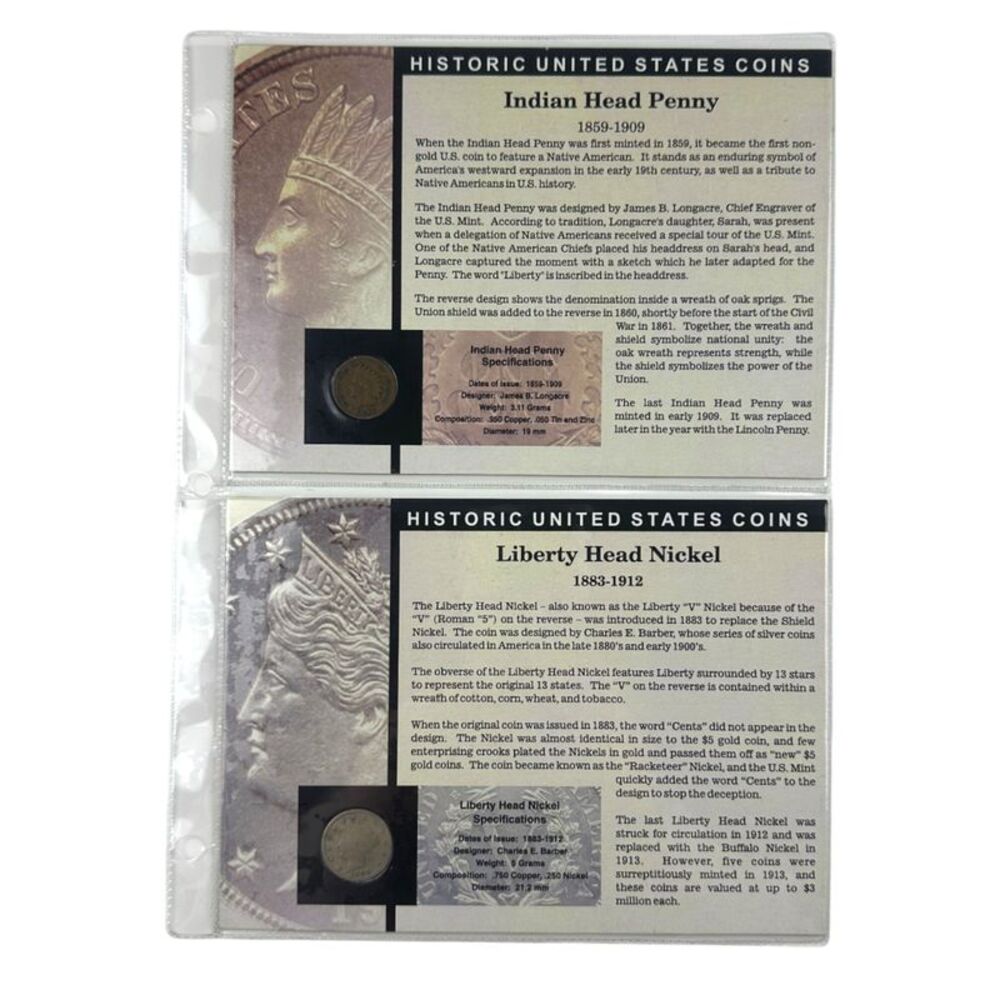 Historic United States Coins: Indian Head Penny & Liberty Head Nickel